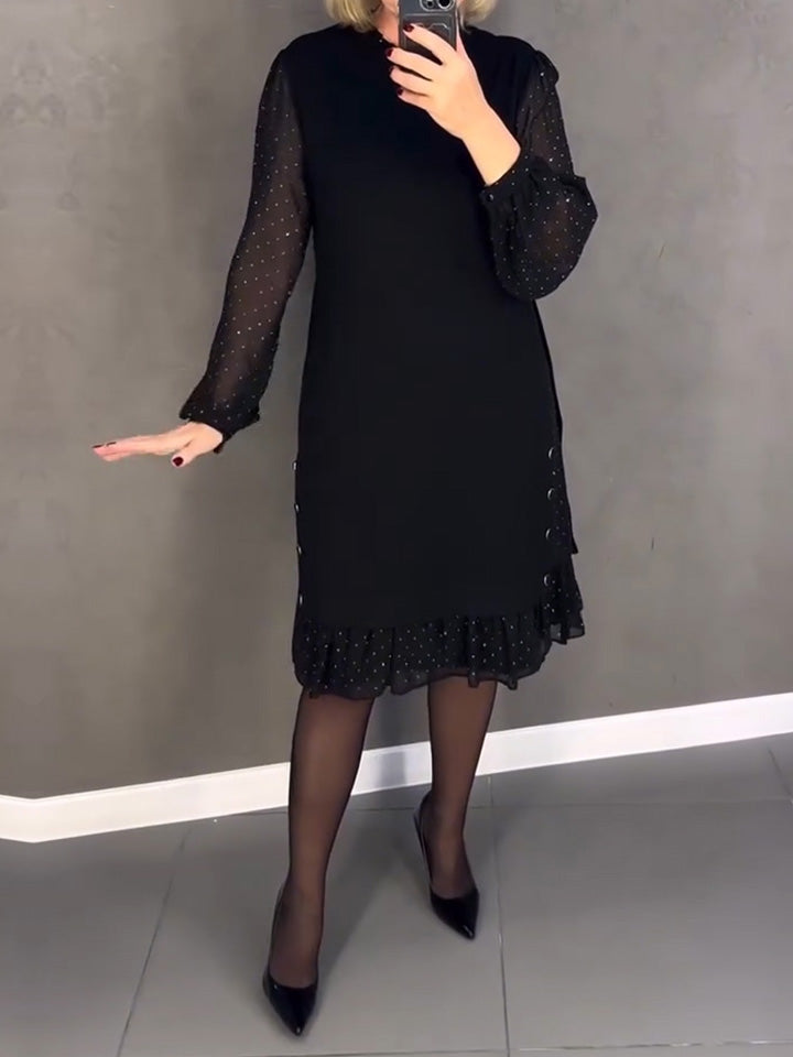 GISELA | Langärmliges Kleid mit Polka-Dots