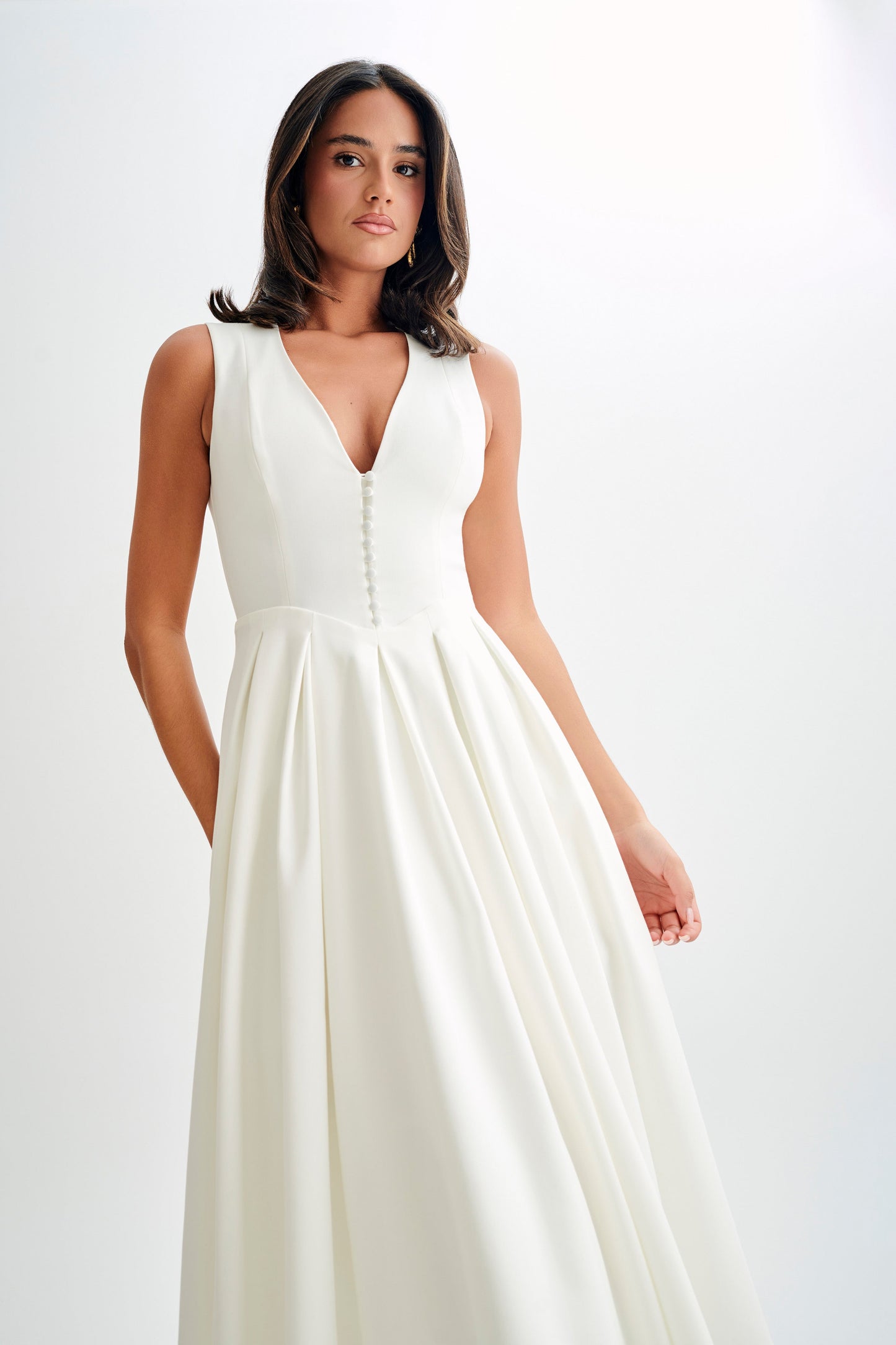 CHRISTINE | Ärmelloses Midikleid