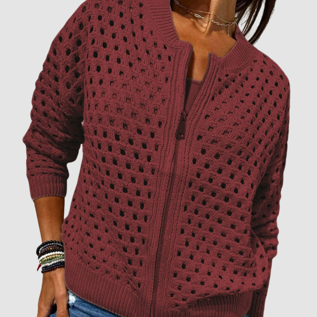 DELIA | Strickjacke mit Lochmuster