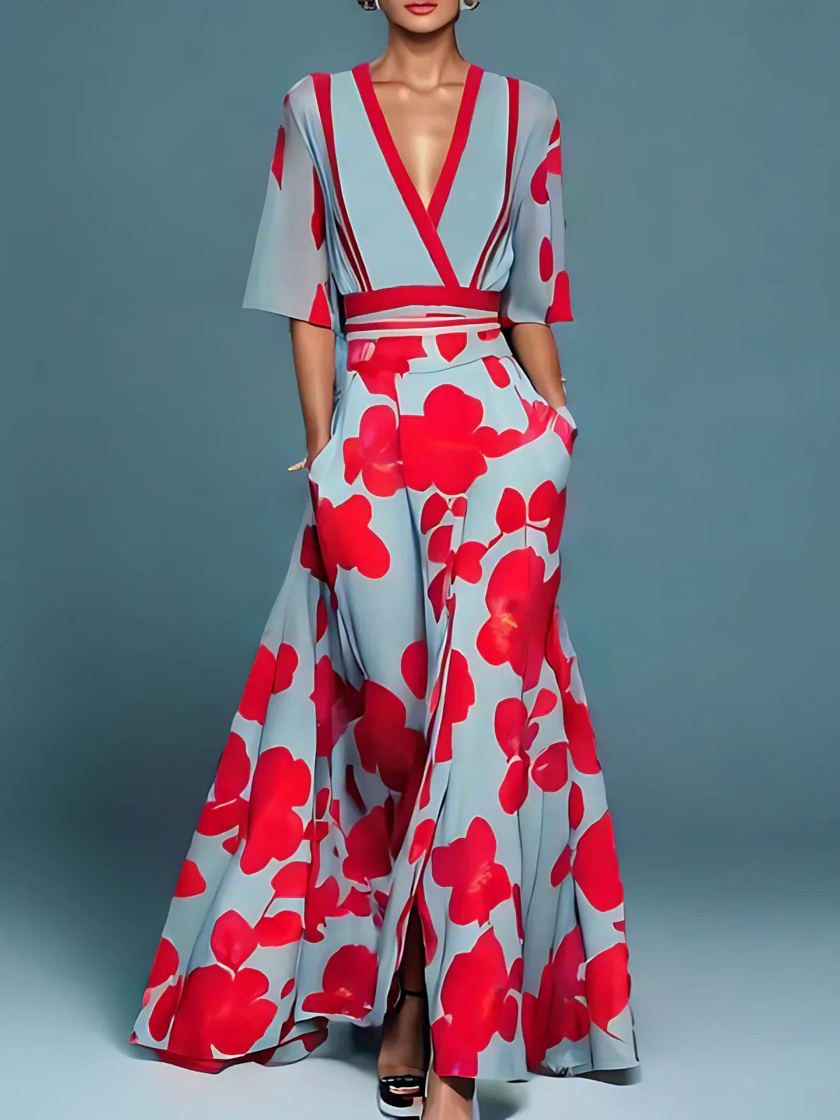 EVERLY | Geblümtes A-Linien-Kleid