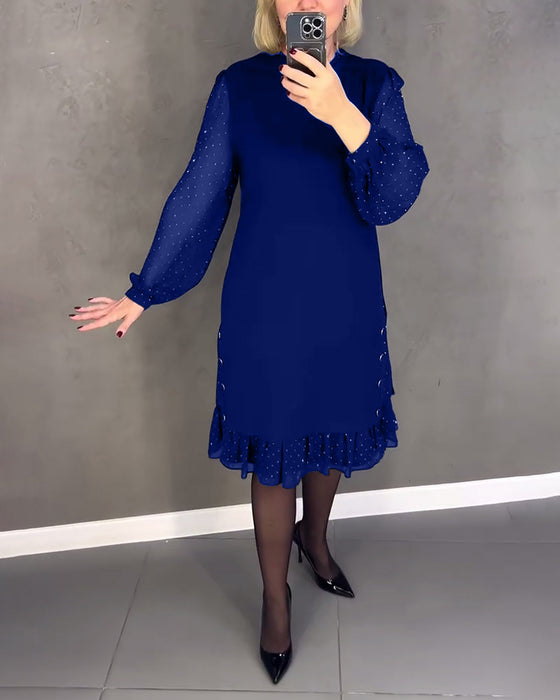 GISELA | Langärmliges Kleid mit Polka-Dots