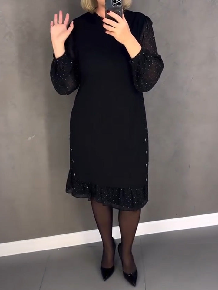 GISELA | Langärmliges Kleid mit Polka-Dots