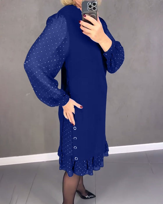GISELA | Langärmliges Kleid mit Polka-Dots