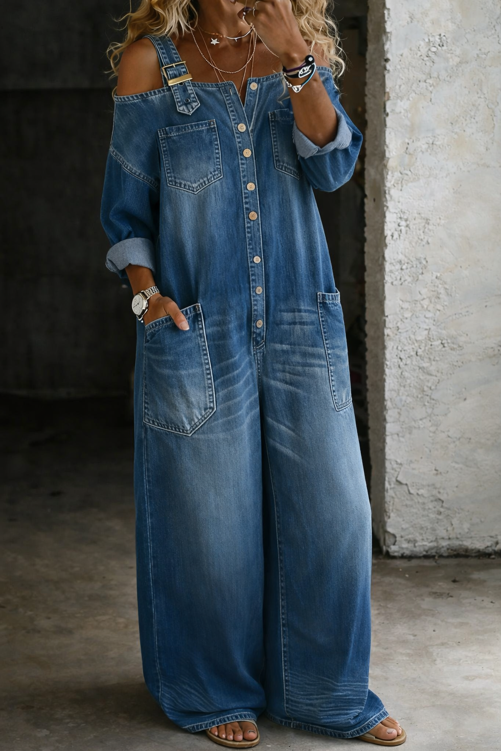 SOPHIA | Schulterfreier Jumpsuit