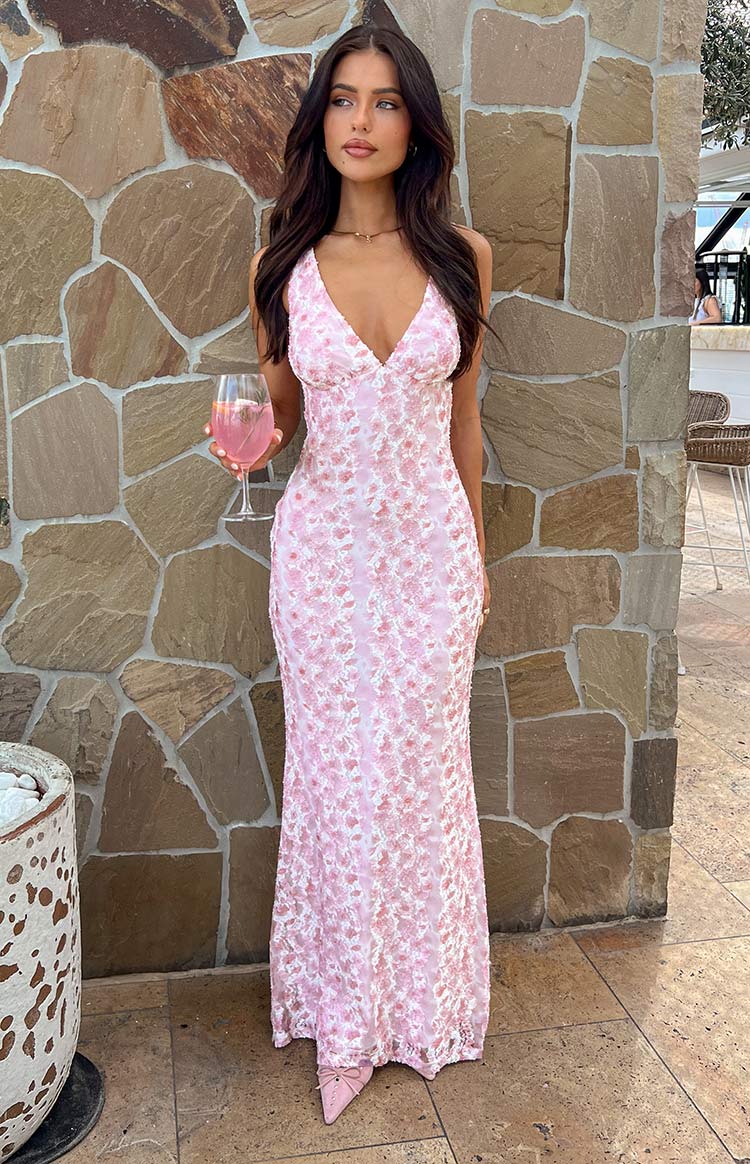 LIZZY | Spitze Rosa Maxikleid