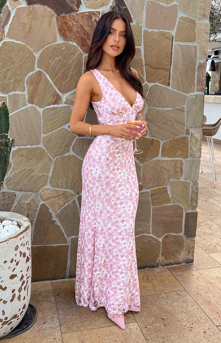 LIZZY | Spitze Rosa Maxikleid