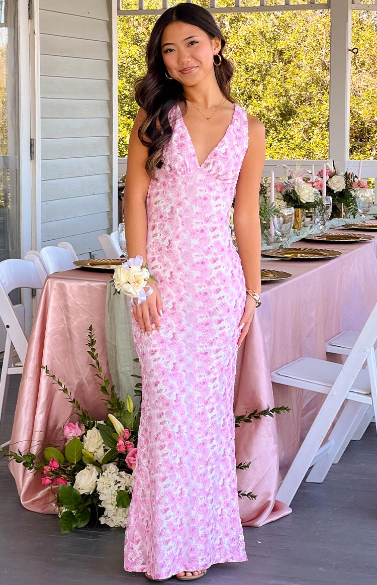 LIZZY | Spitze Rosa Maxikleid