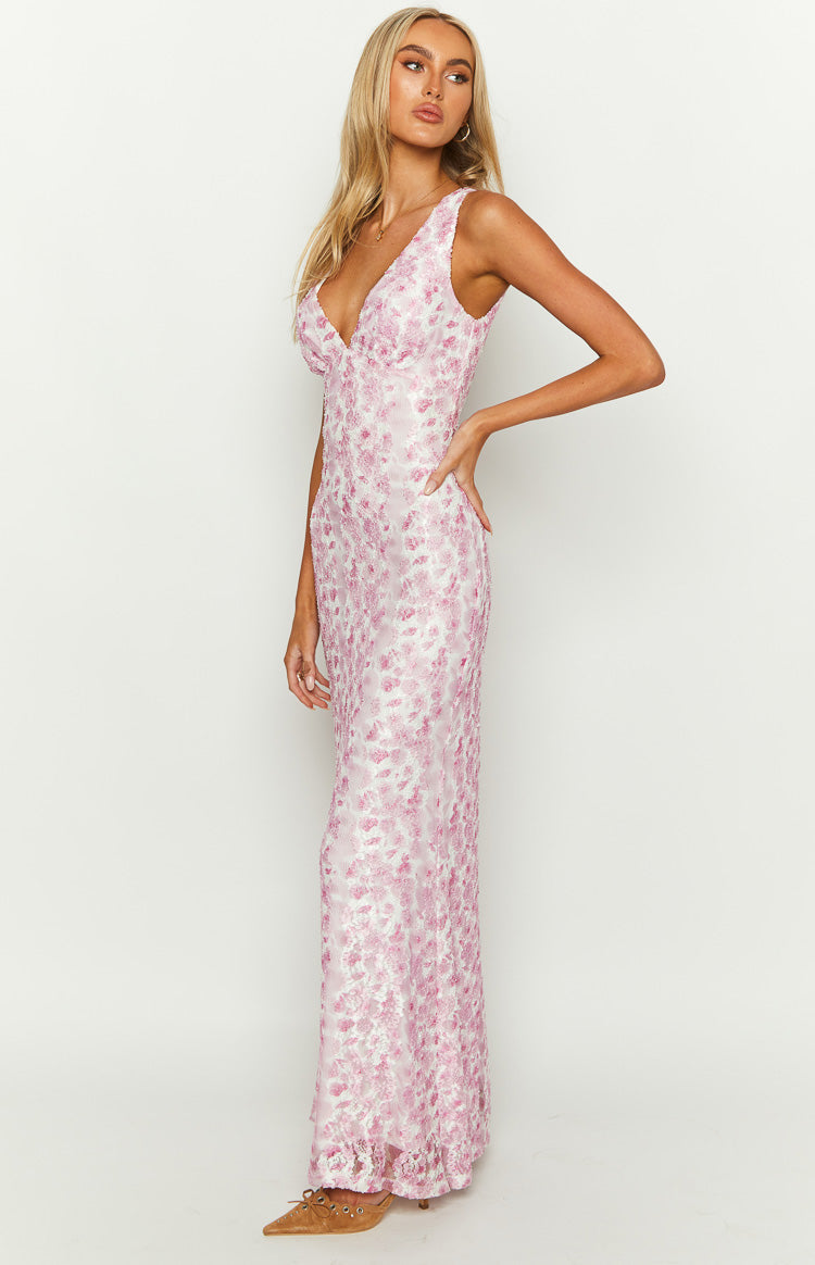 LIZZY | Spitze Rosa Maxikleid