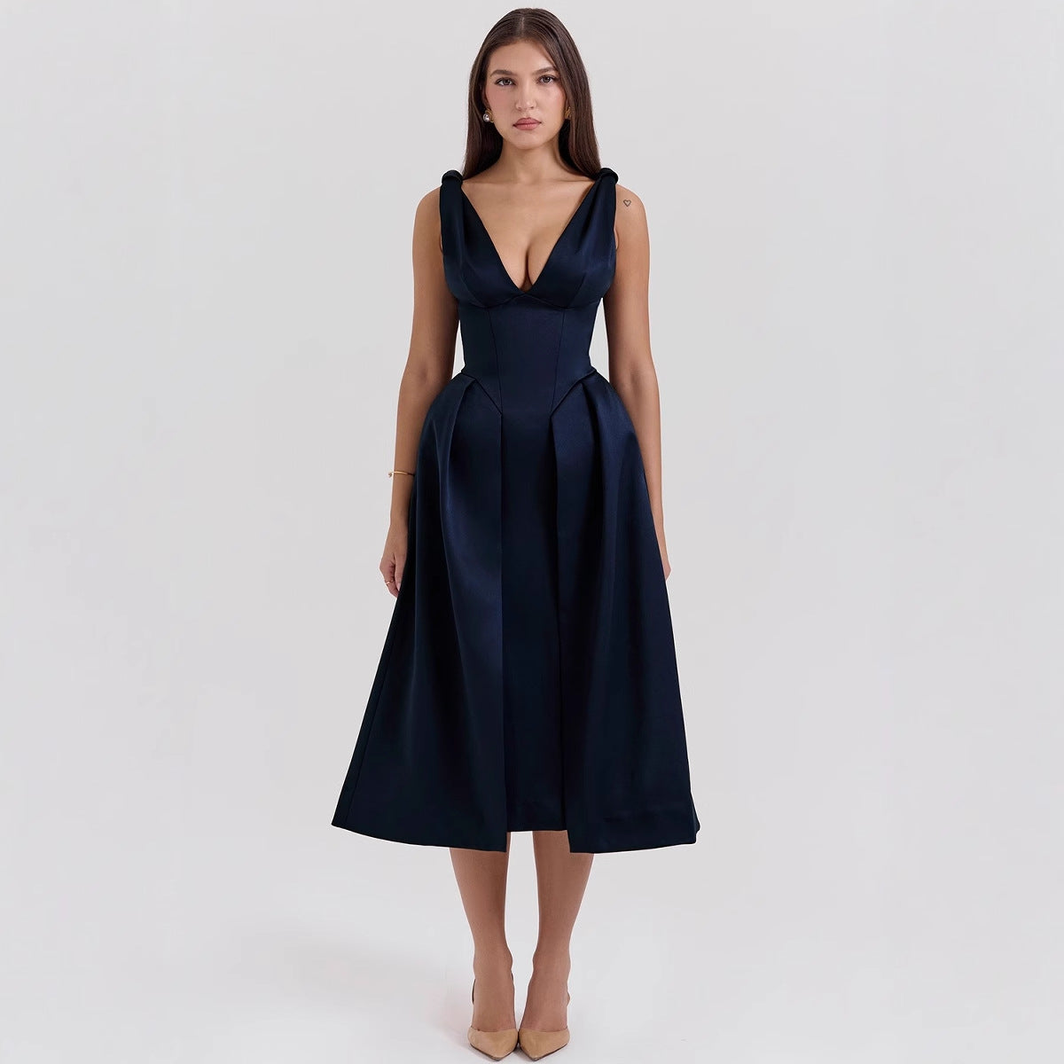 PAMMY | Satin Midikleid