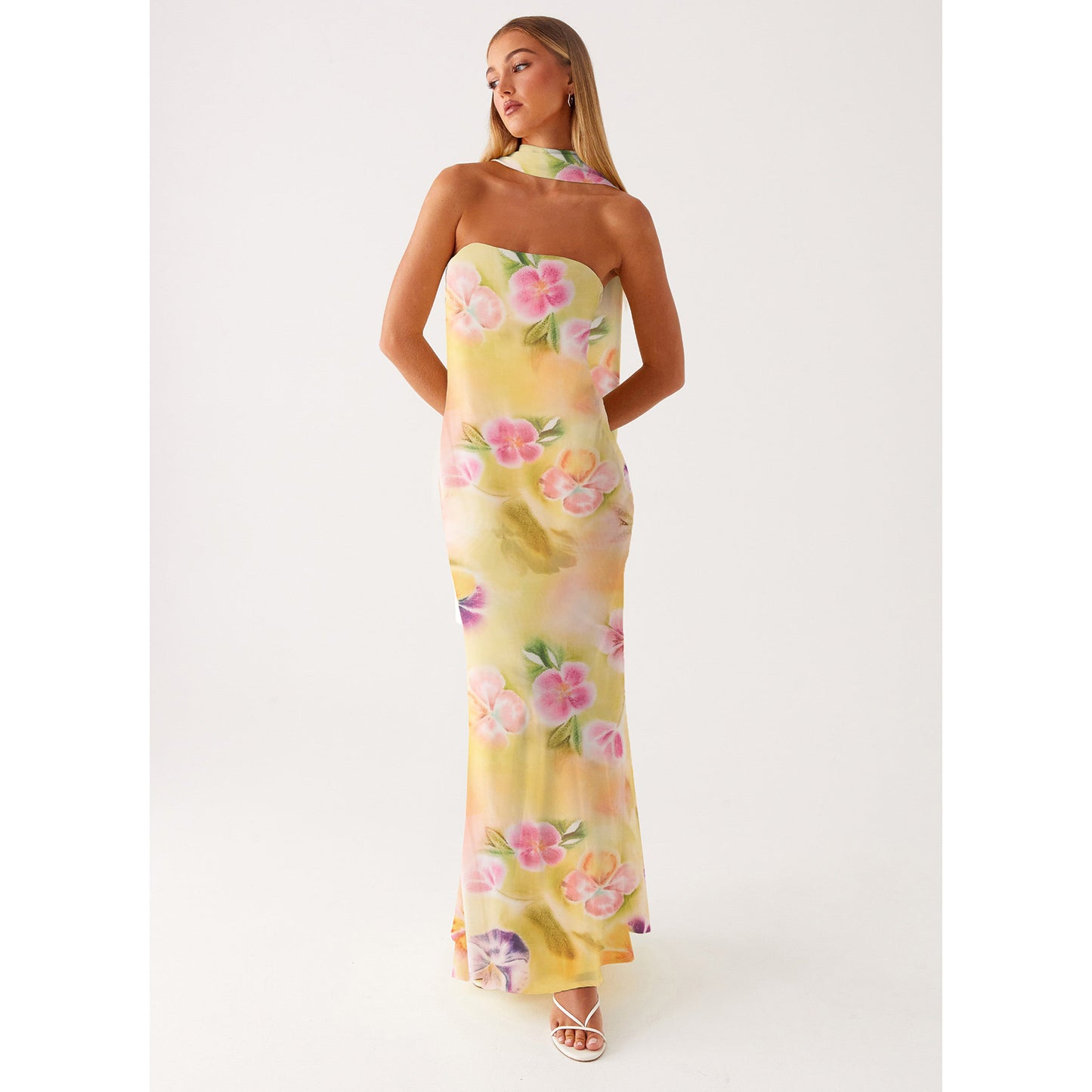 CHARLOTTE | Chiffon-Maxikleid