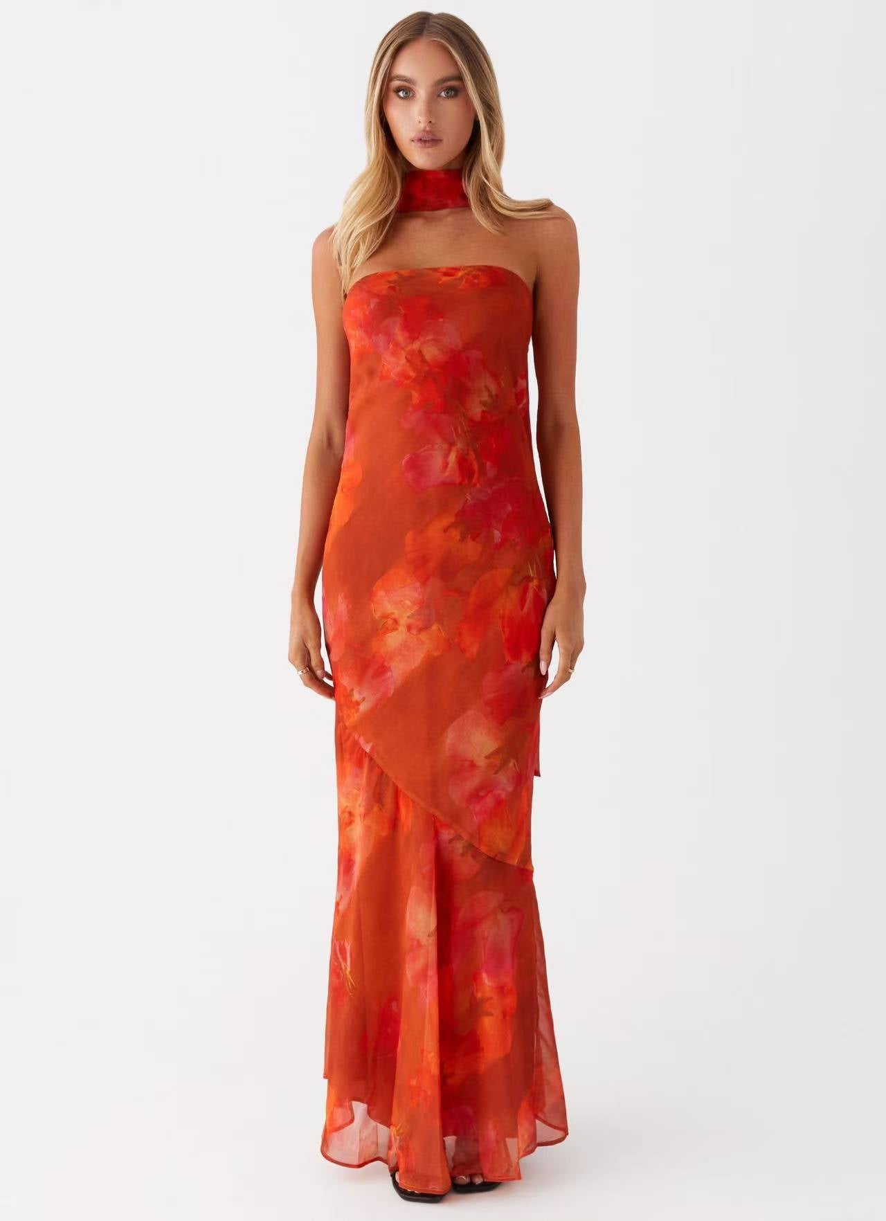 CHARLOTTE | Chiffon-Maxikleid