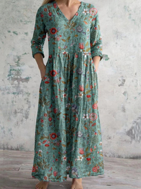 HEIDI | Maxikleid mit Vintage-Blumenprint