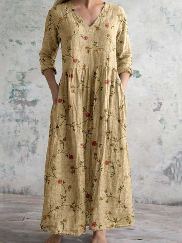 HEIDI | Maxikleid mit Vintage-Blumenprint