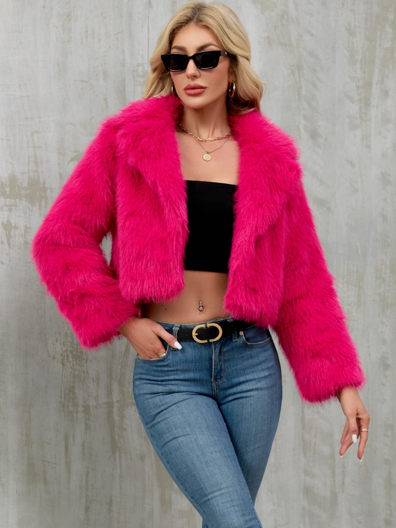 CHLOE | Elegante Plüsch-Cropped-Jacke