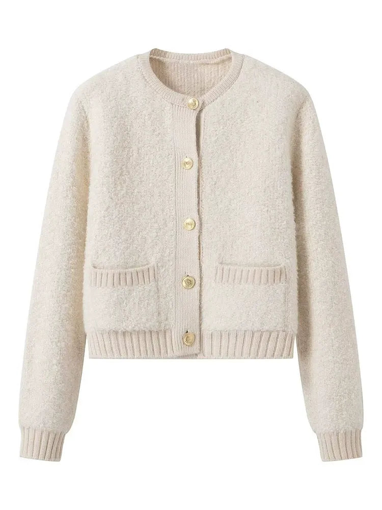 AGNES | Eleganter Bouclé-Strickcardigan