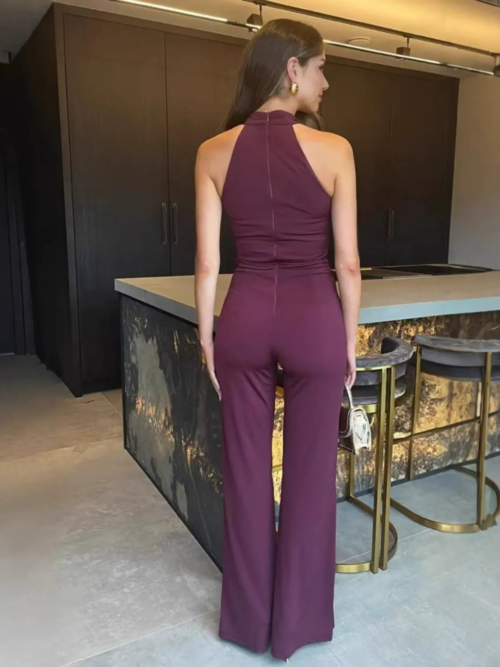 MABEL | Eleganter Plissee-Halter-Jumpsuit