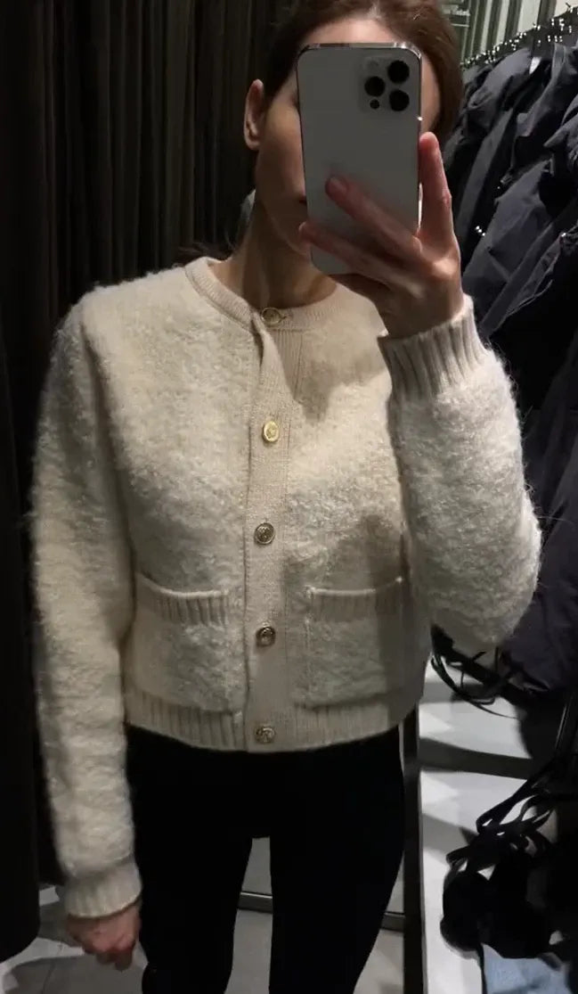 AGNES | Eleganter Bouclé-Strickcardigan