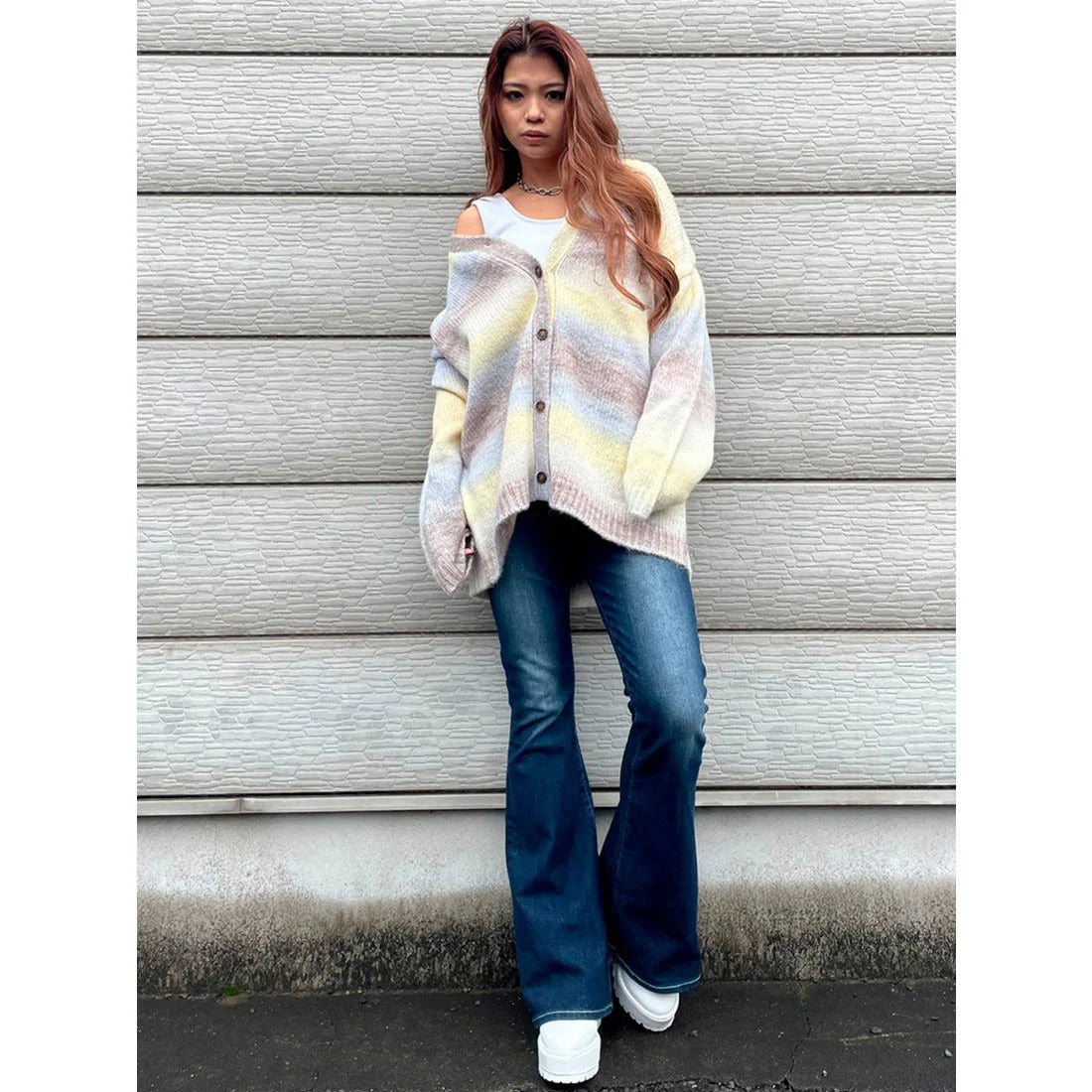 ZIAH | Schicker Lockerer Gestreifter Cardigan