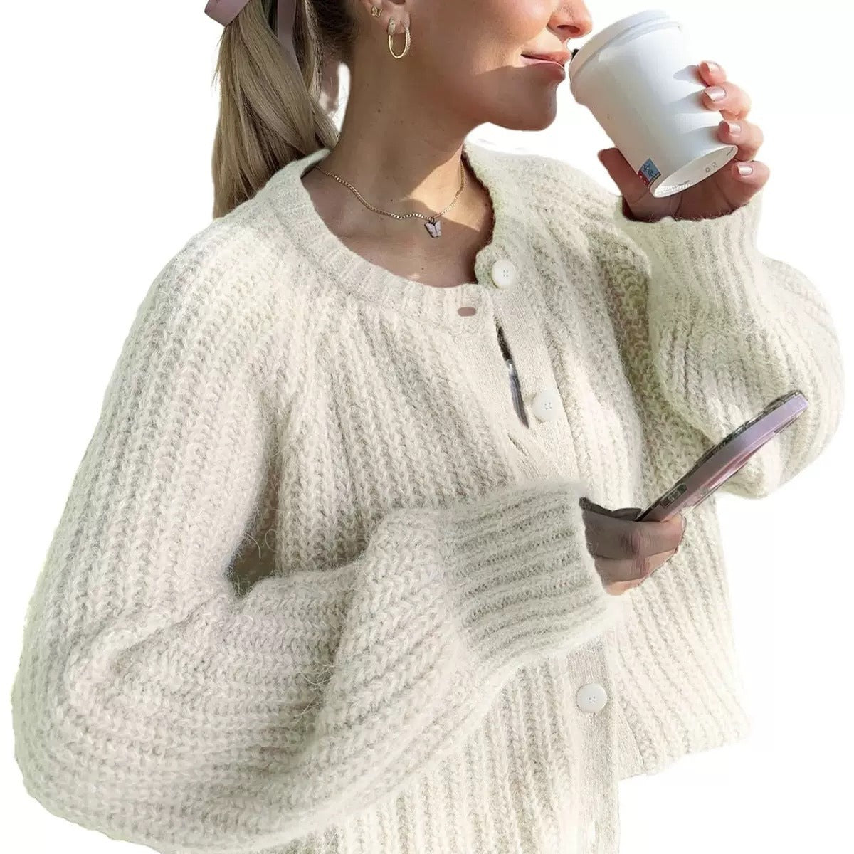 BERTHA | Schicke Strickpullover-Jacke
