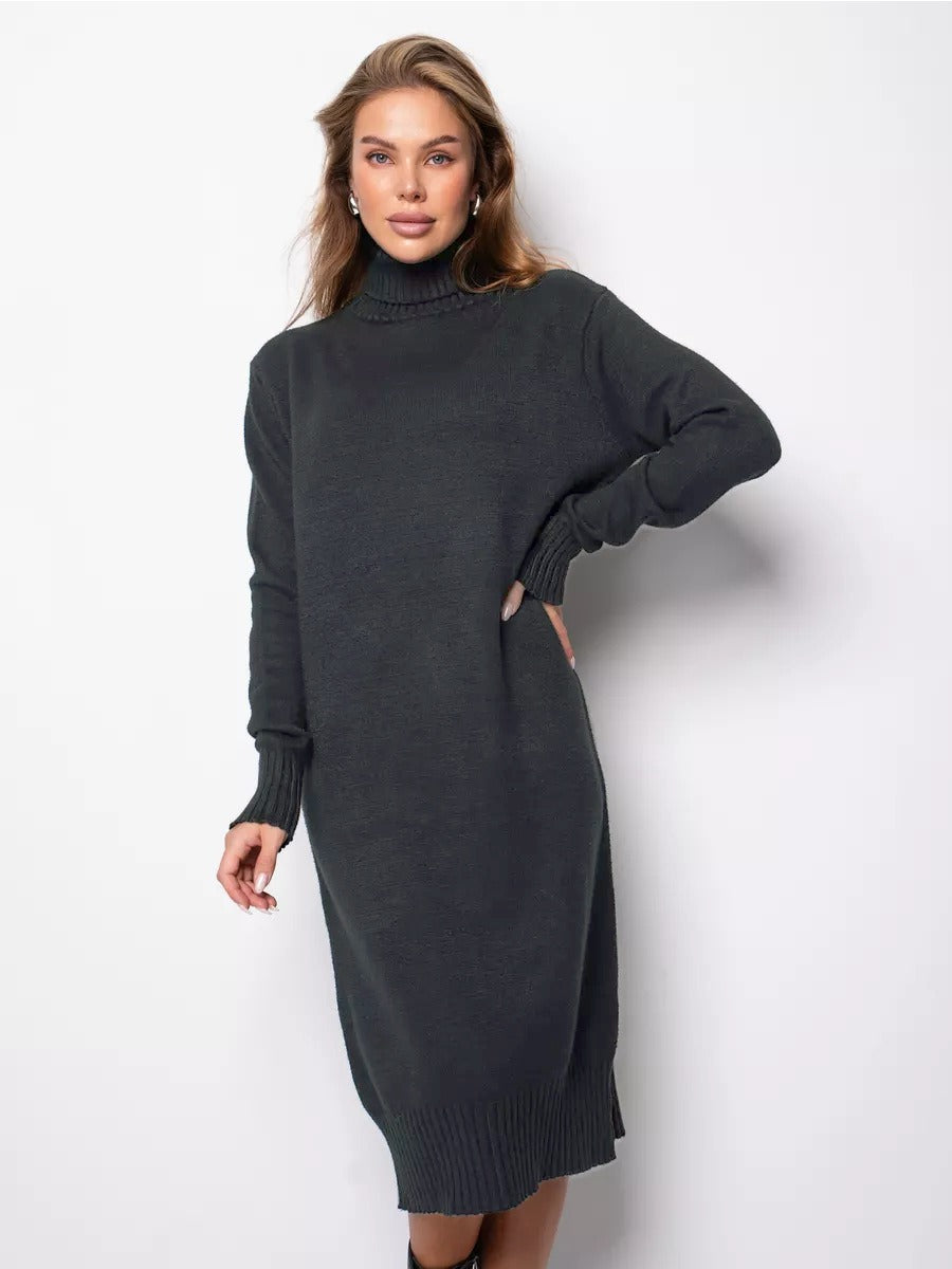 LORI | Elegantes Strickkleid mit hohem Halsausschnitt