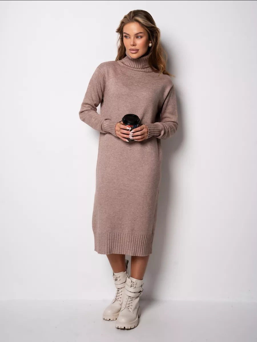LORI | Elegantes Strickkleid mit hohem Halsausschnitt