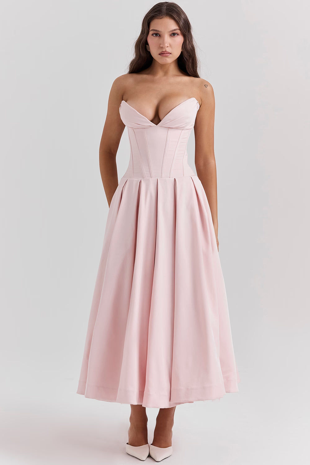 FEMKE | Trägerloses Midikleid