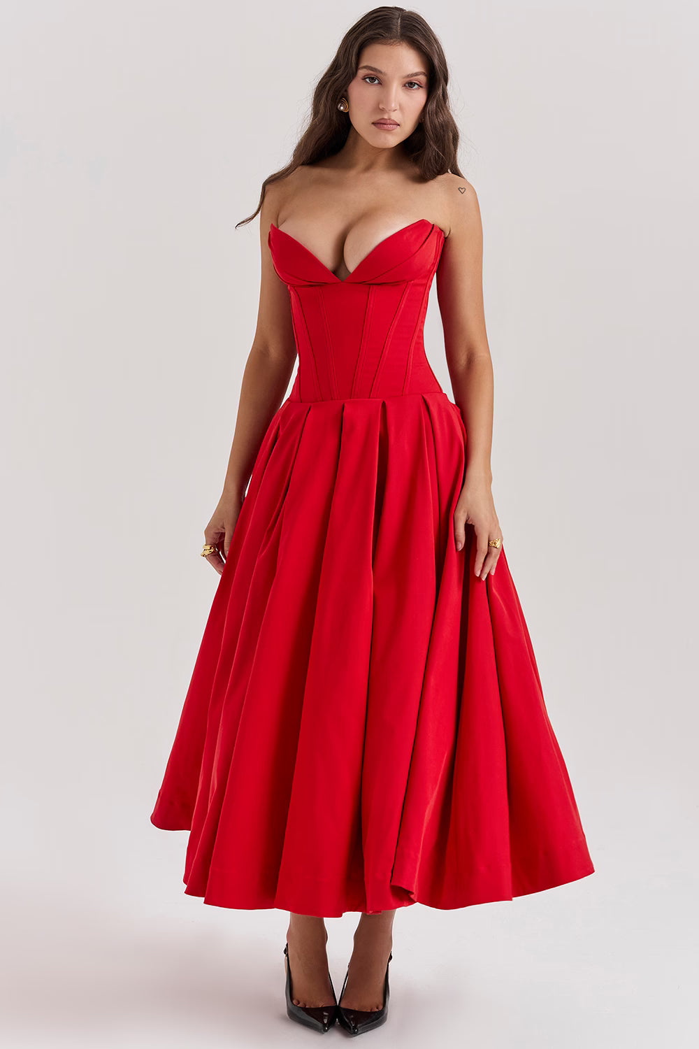 FEMKE | Trägerloses Midikleid
