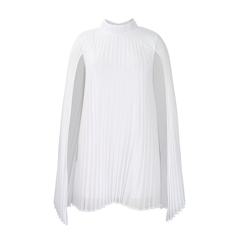 SAVANNAH | Plissiertes Midikleid mit Cape-Ärmeln