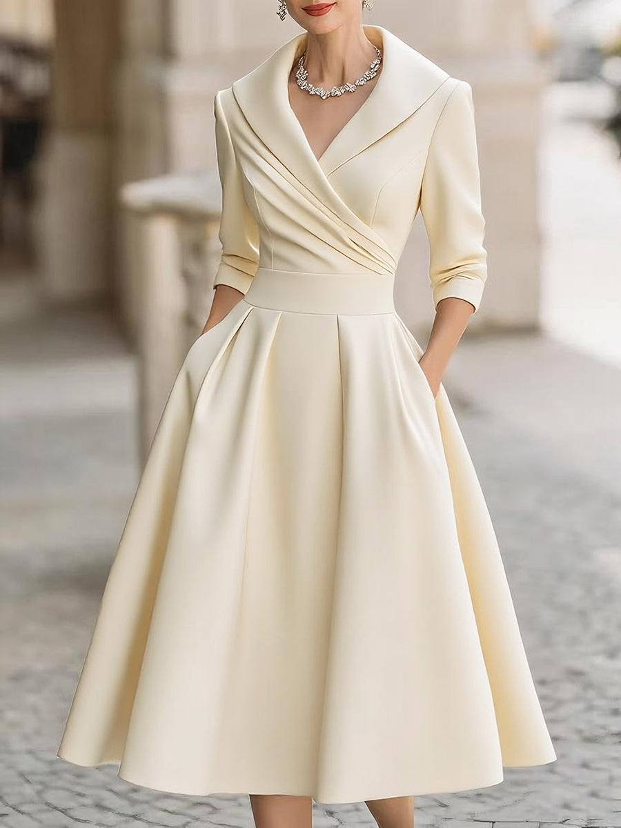 YARA | Wickel-Midikleid mit Kragen