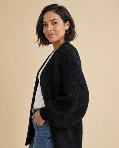 MELANIE | Langärmliger Cardigan mit offenem Vorderteil