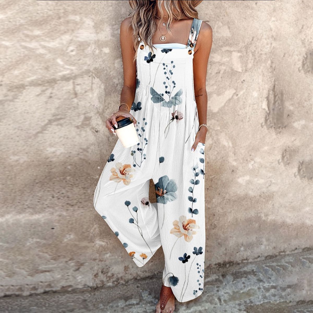 NOELLE | Bequeme bedruckte Latzhose