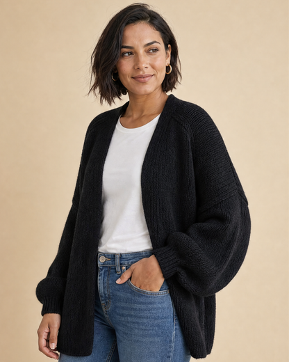 MELANIE | Langärmliger Cardigan mit offenem Vorderteil