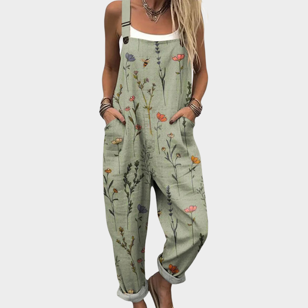 VIVIEN | Bequemer bedruckter Latzhosen-Overall