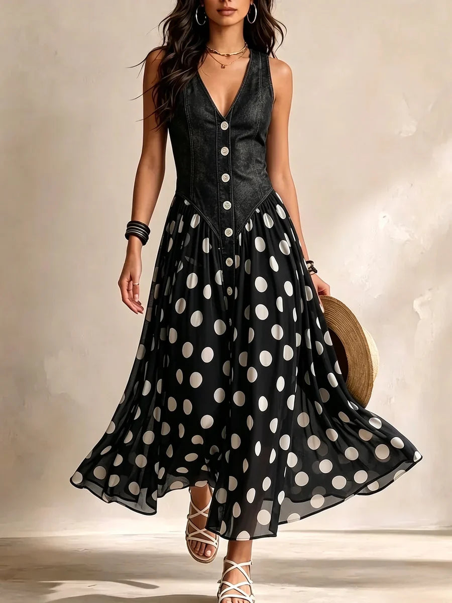 SKYLAR | Maxikleid mit Knopfleiste und Einsätzen
