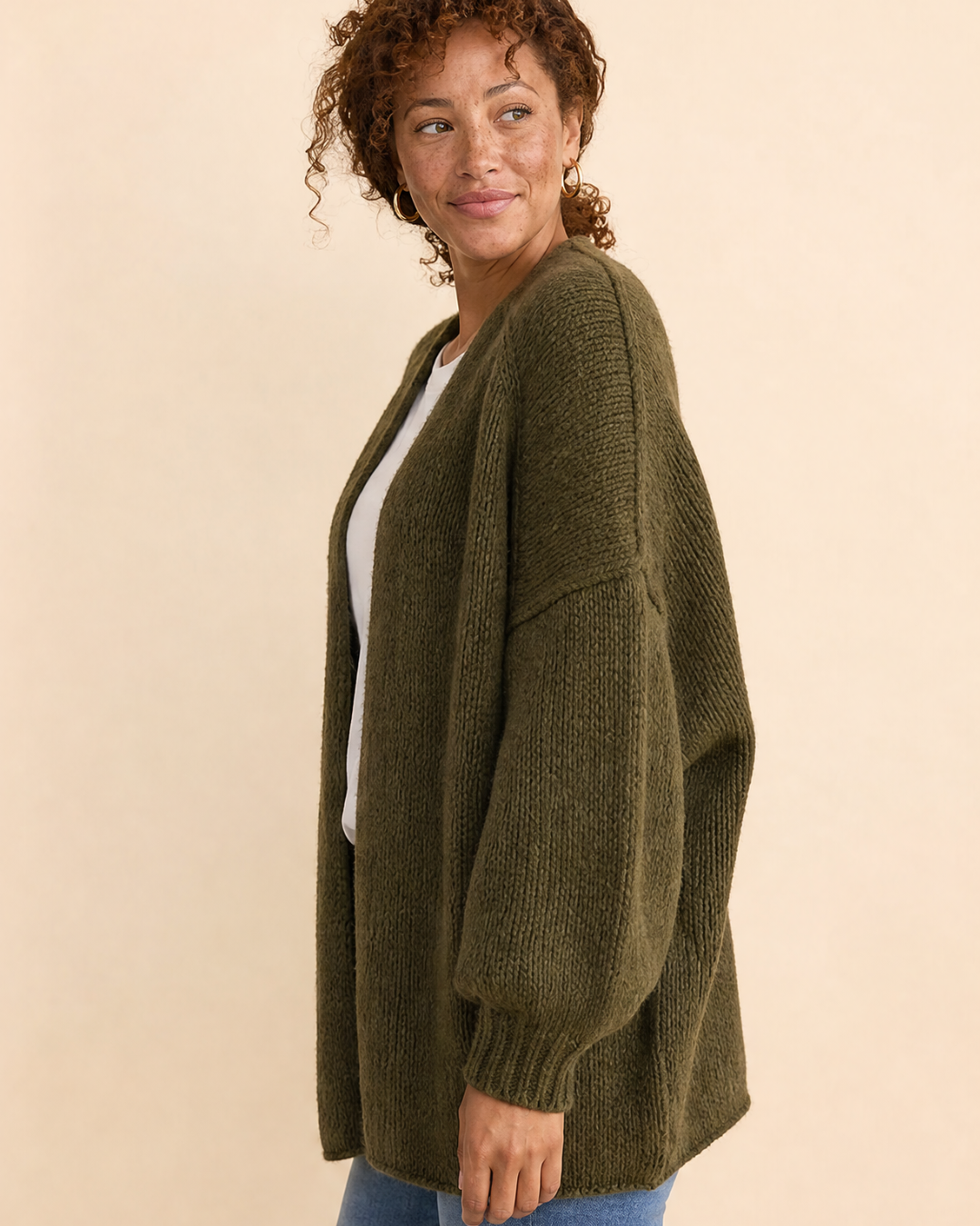 MELANIE | Langärmliger Cardigan mit offenem Vorderteil