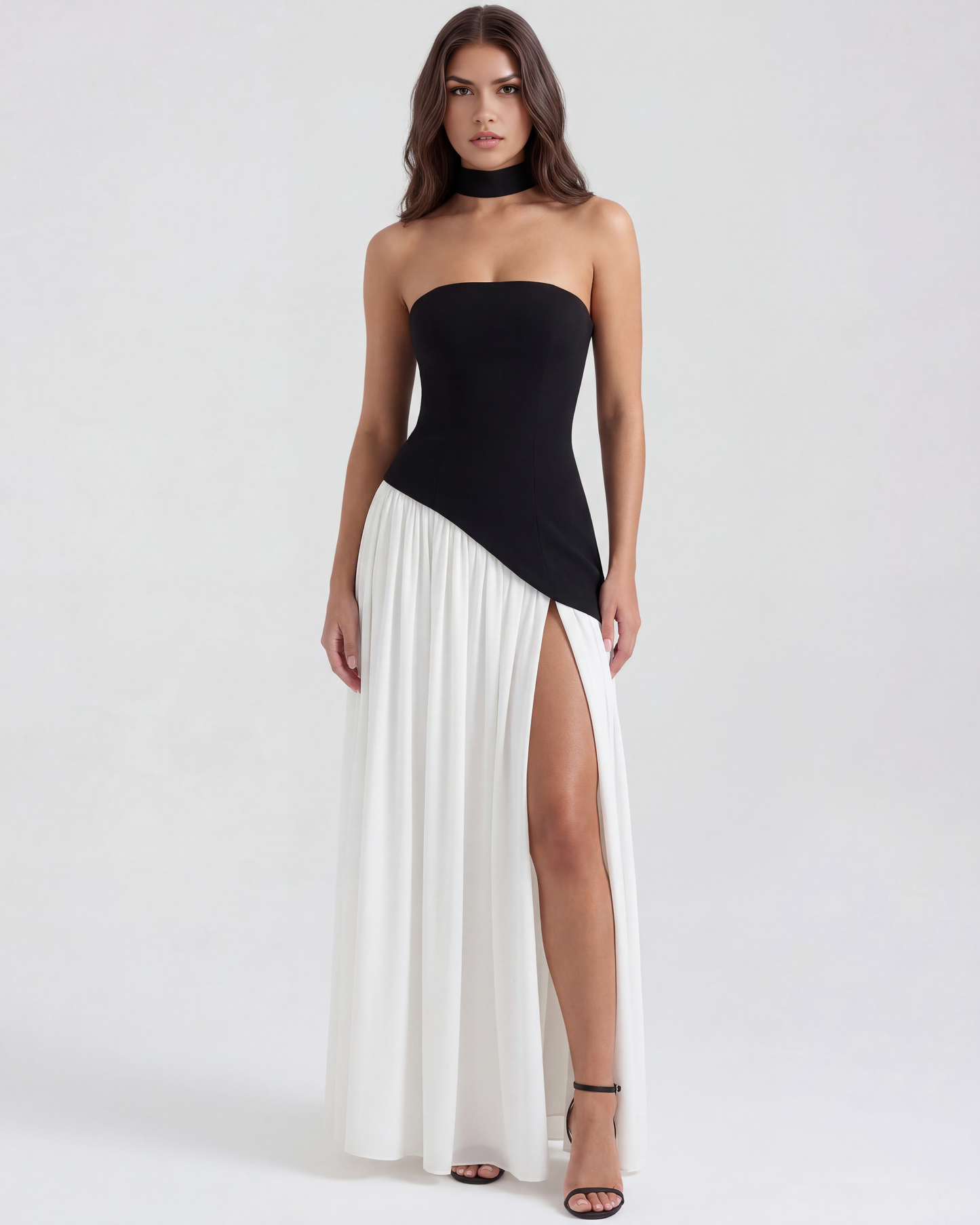 SERENA | Elegantes Maxikleid mit Asymmetrischem Oberteil