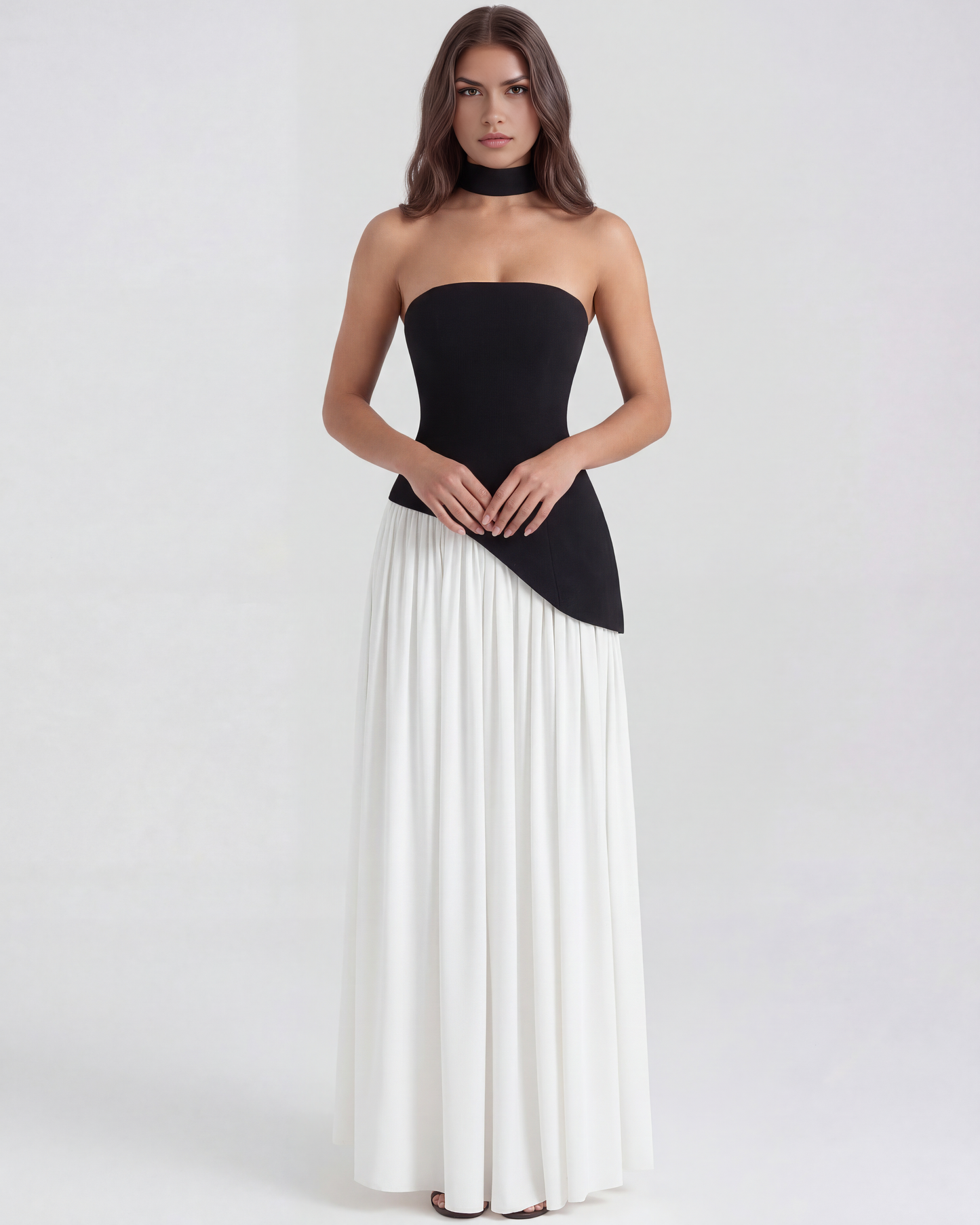 SERENA | Elegantes Maxikleid mit Asymmetrischem Oberteil