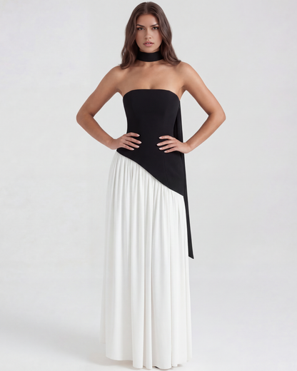 SERENA | Elegantes Maxikleid mit Asymmetrischem Oberteil