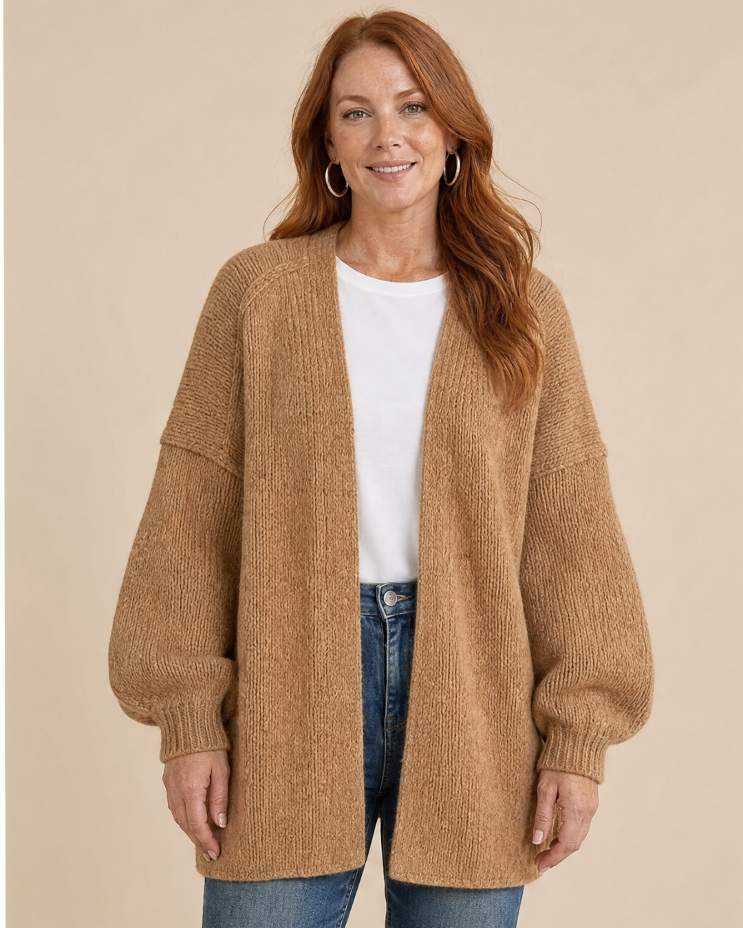 MELANIE | Langärmliger Cardigan mit offenem Vorderteil