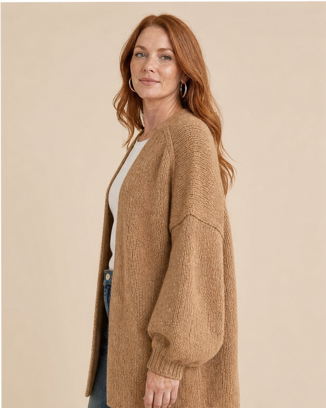 MELANIE | Langärmliger Cardigan mit offenem Vorderteil