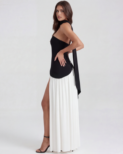 SERENA | Elegantes Maxikleid mit Asymmetrischem Oberteil