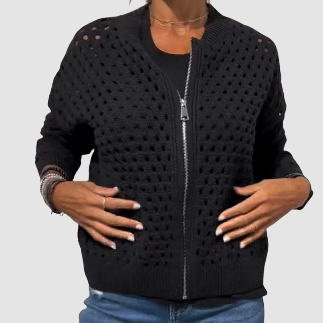 DELIA | Strickjacke mit Lochmuster