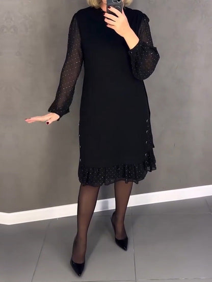GISELA | Langärmliges Kleid mit Polka-Dots