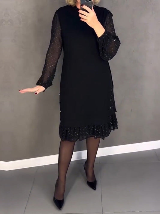 GISELA | Langärmliges Kleid mit Polka-Dots