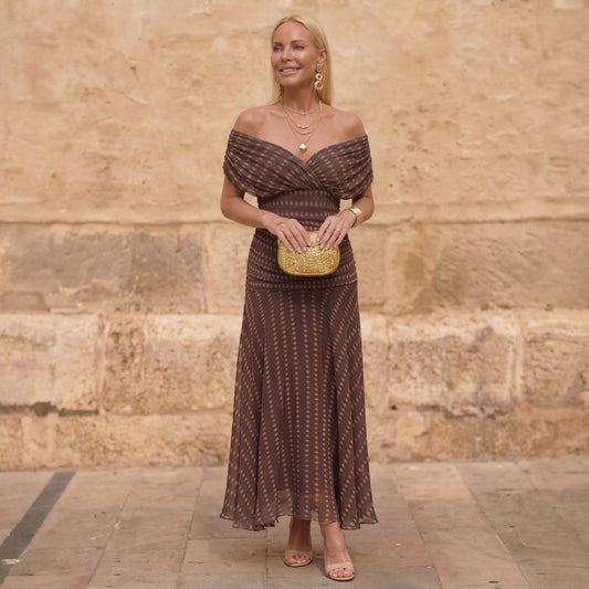 SIENNA | Fließendes Kleid mit Geometrischem Muster