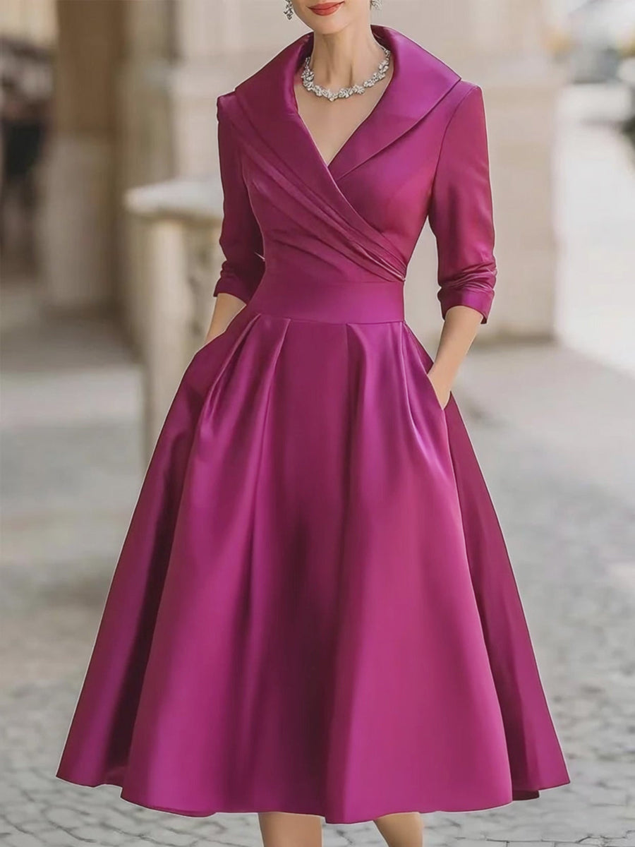 YARA | Wickel-Midikleid mit Kragen