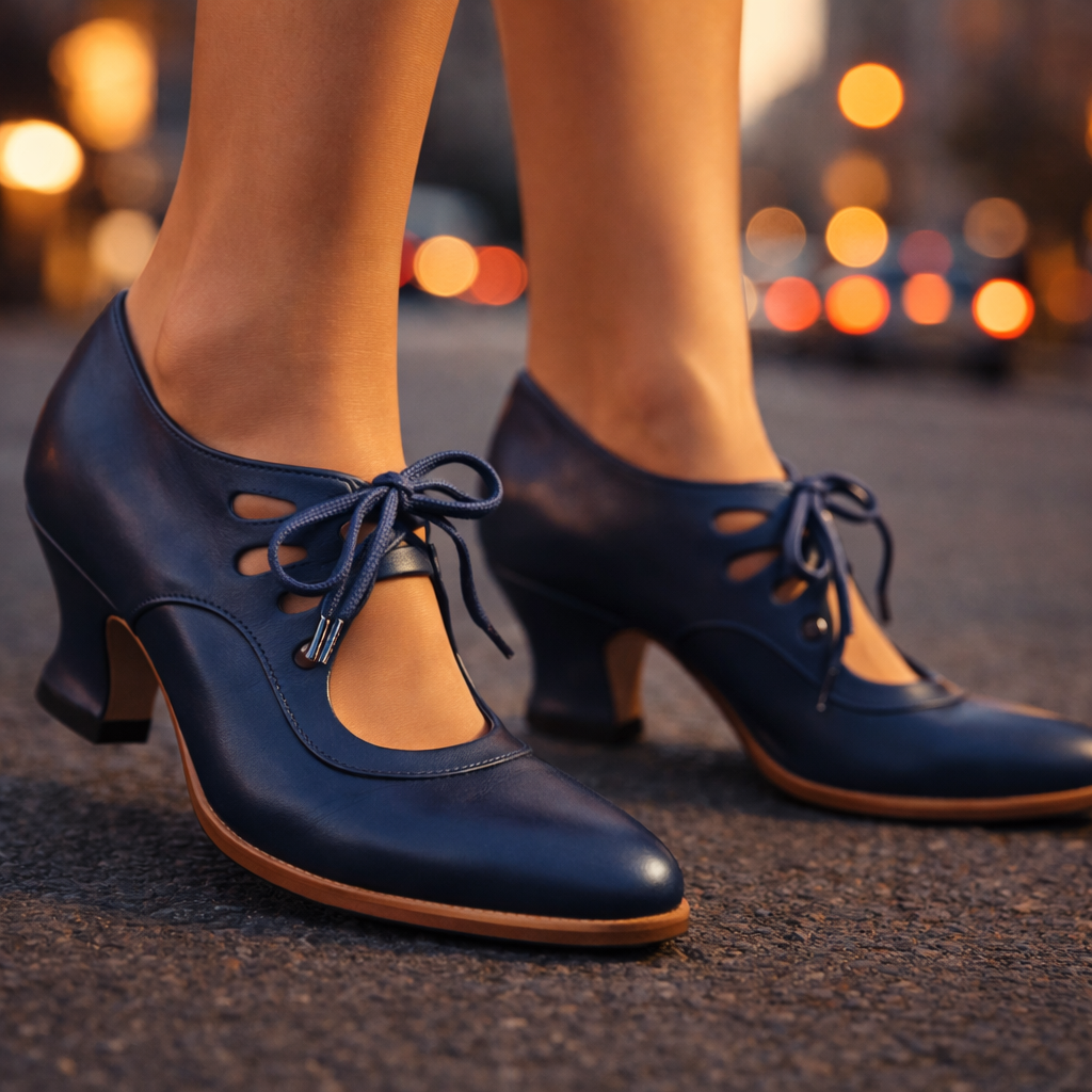 SUSE | Pumps mit Schnürung und Blockabsatz