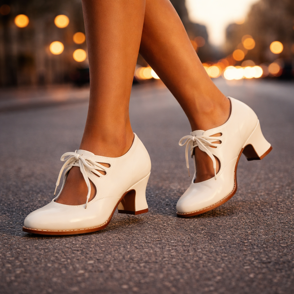 SUSE | Pumps mit Schnürung und Blockabsatz