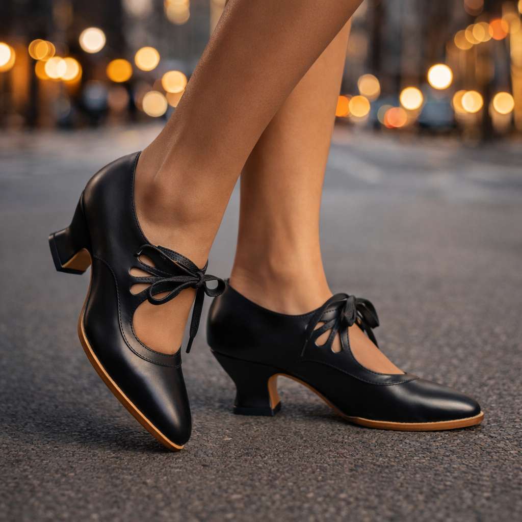 SUSE | Pumps mit Schnürung und Blockabsatz