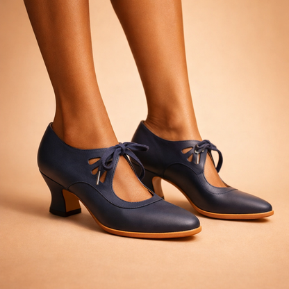 SUSE | Pumps mit Schnürung und Blockabsatz